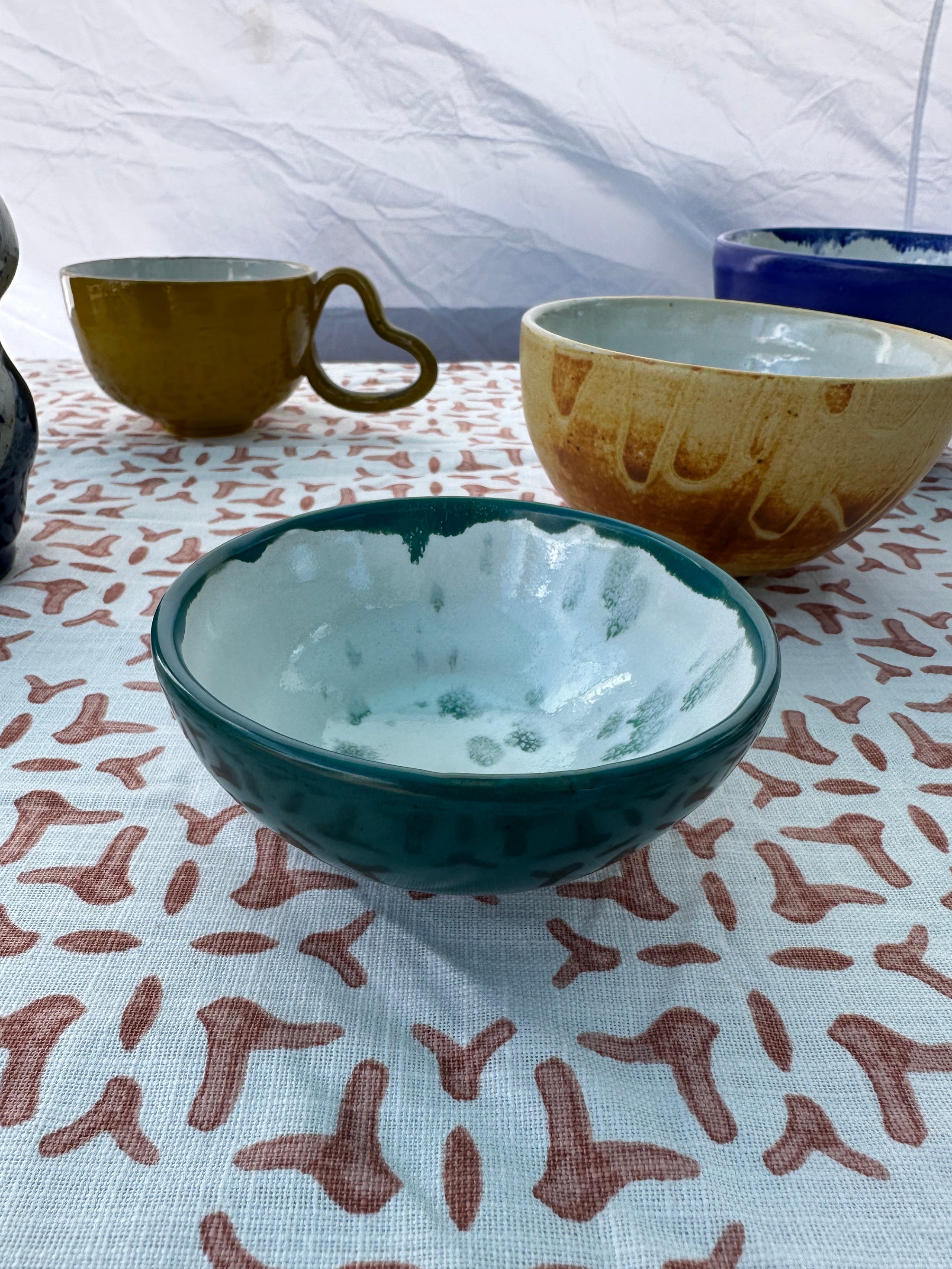 Small Teal Rounded Bowl