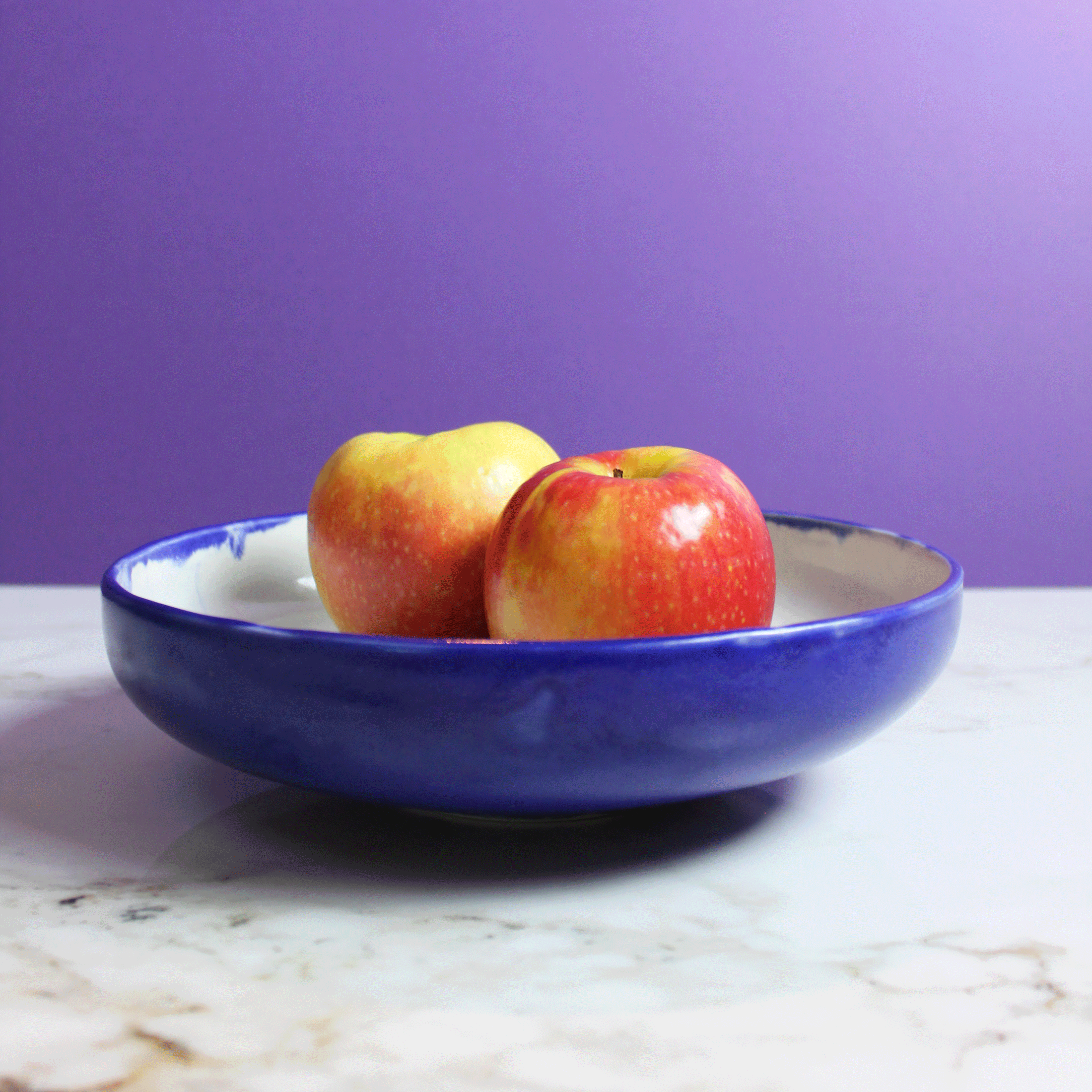 Large Cobalt Blue Spot Serving Bowl