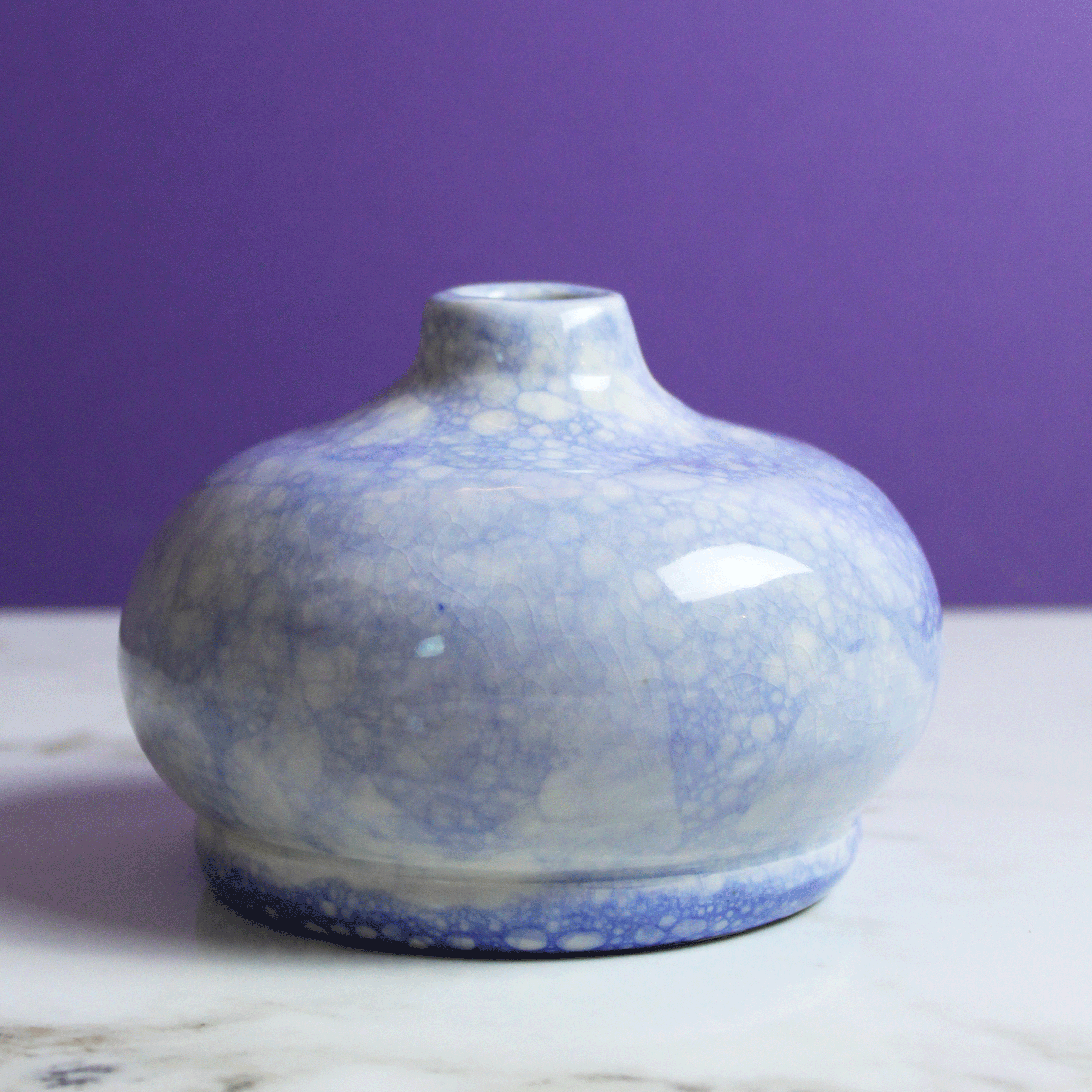 Porcelain Rotund Blue Bubble Vase