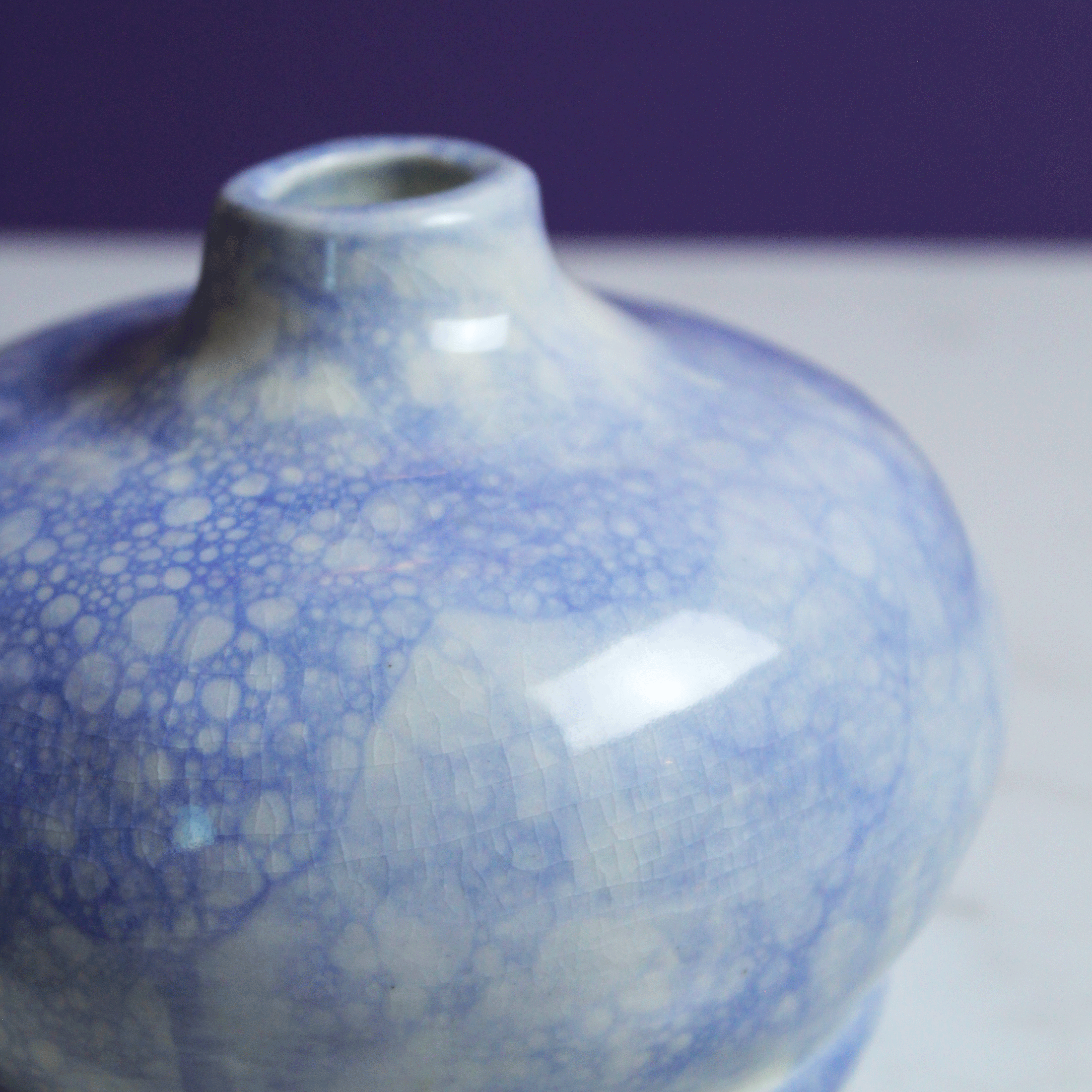 Porcelain Rotund Blue Bubble Vase