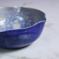 Load image into Gallery viewer, Scalloped Blue Bubble Bowl
