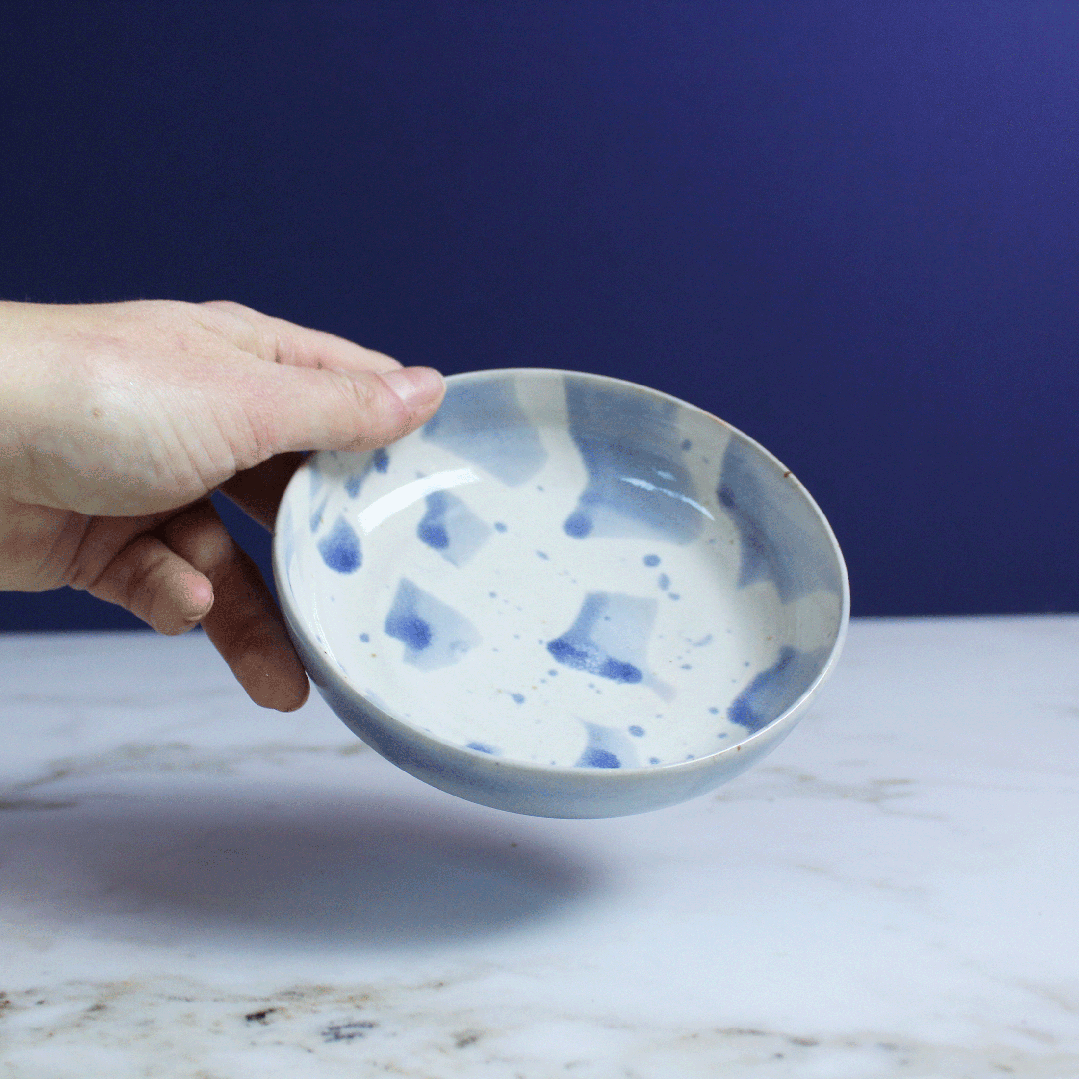 Small Blue Marble Bowl