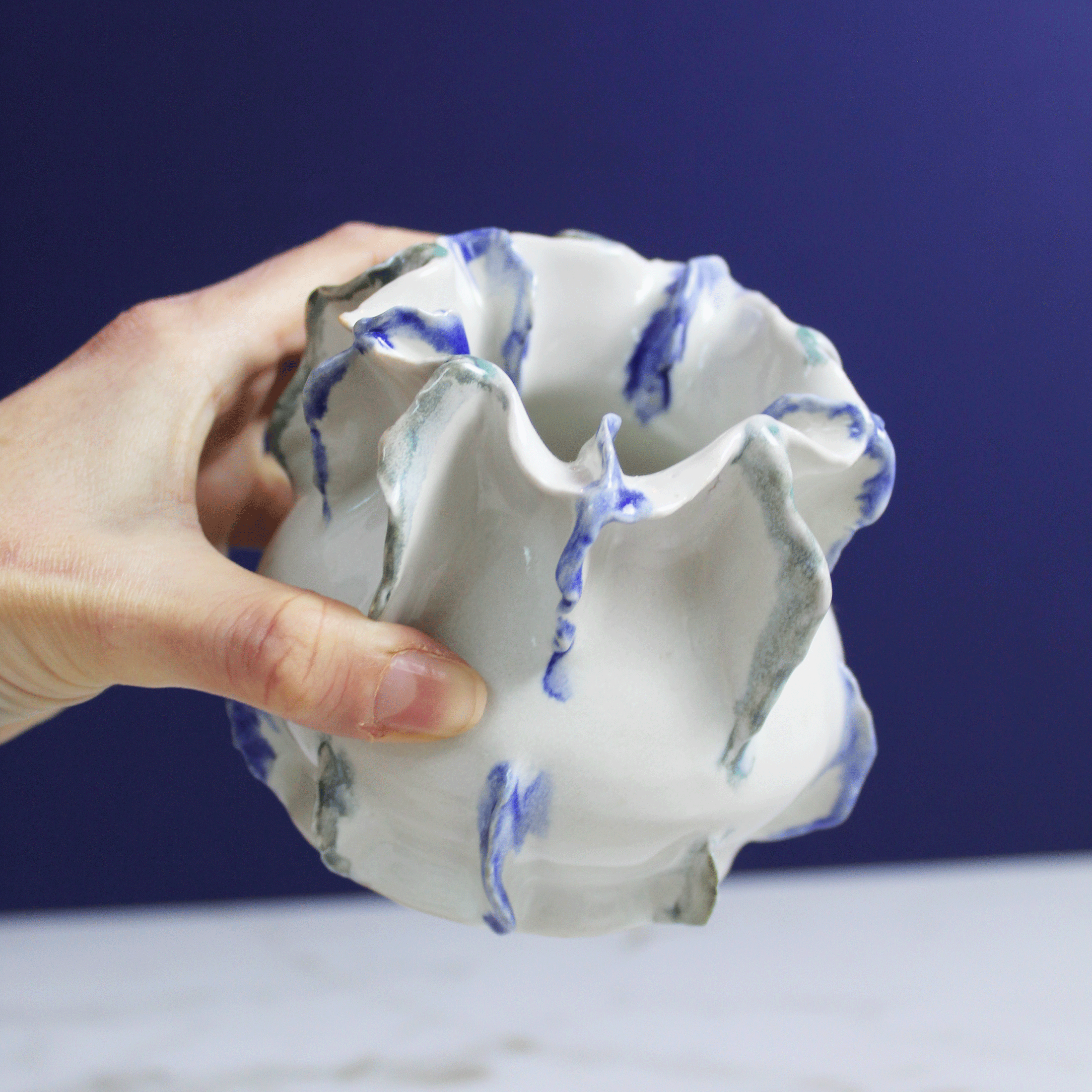 Porcelain Organic Wavy Vase