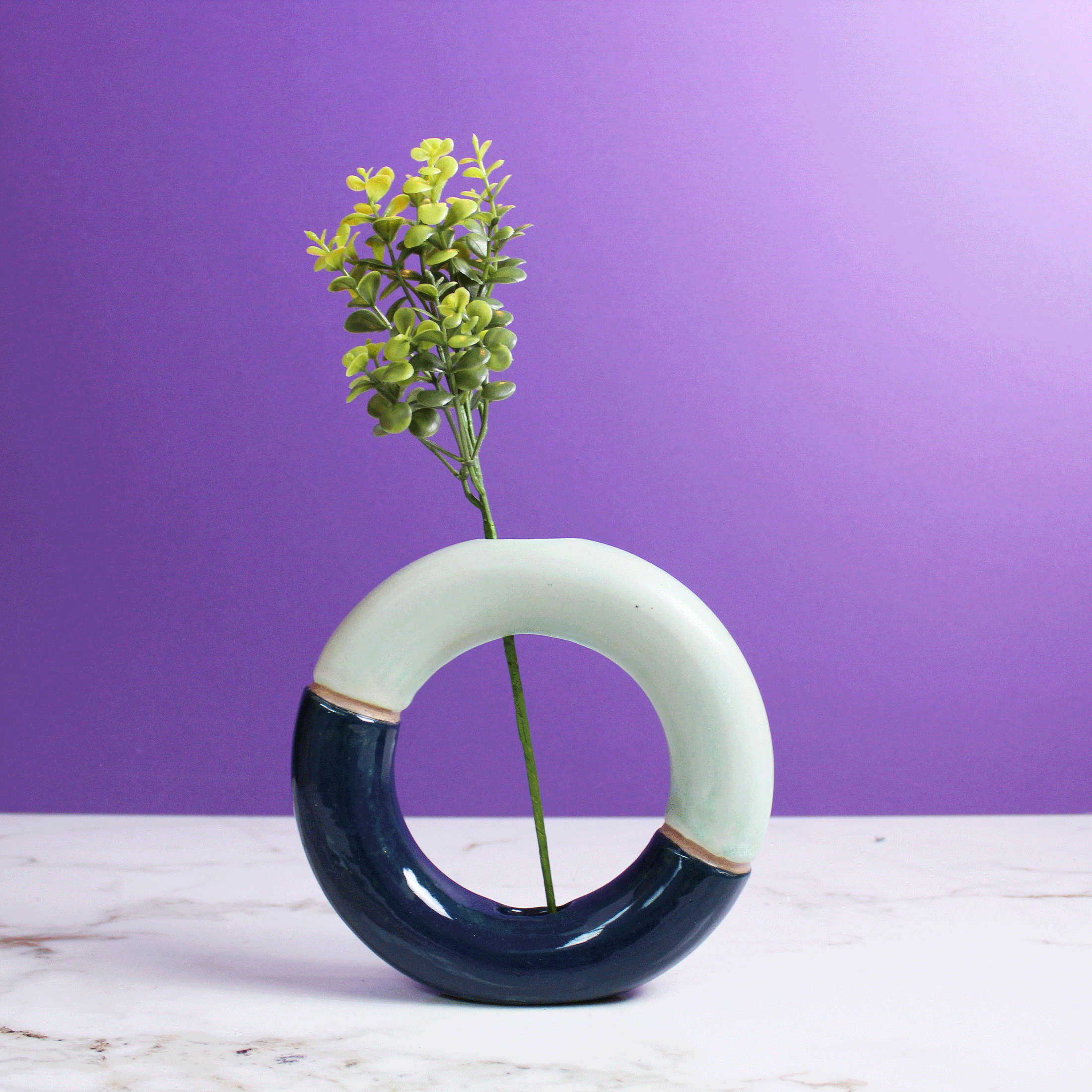 Two-Toned Donut Vase