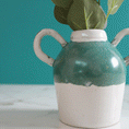 Load image into Gallery viewer, Medium Teal Vase with Handles
