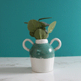 Load image into Gallery viewer, Medium Teal Vase with Handles
