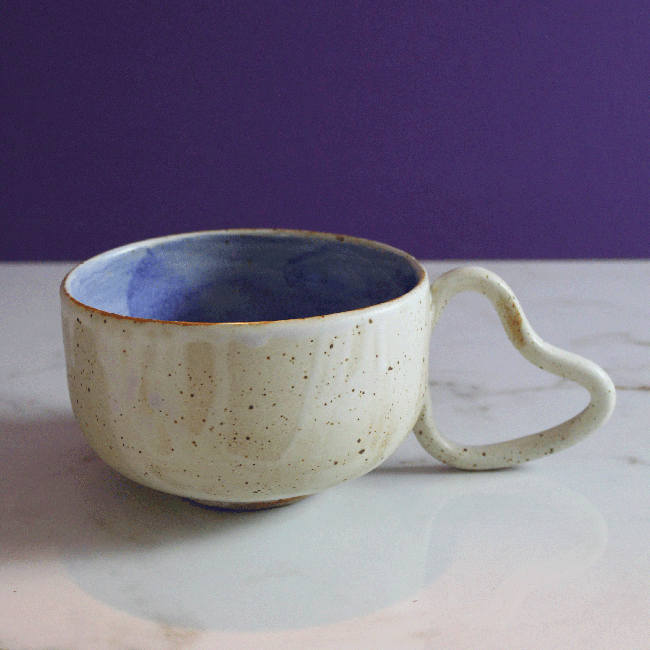 Speckled Cobalt Blue Heart Mug