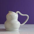 Load image into Gallery viewer, White with Olive Bubble-Shaped Heart Pitcher
