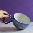 Load image into Gallery viewer, Jumbo Blue Bubble Mug (slightly flawed)
