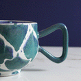 Load image into Gallery viewer, Jumbo Teal and Blue Marble Mug
