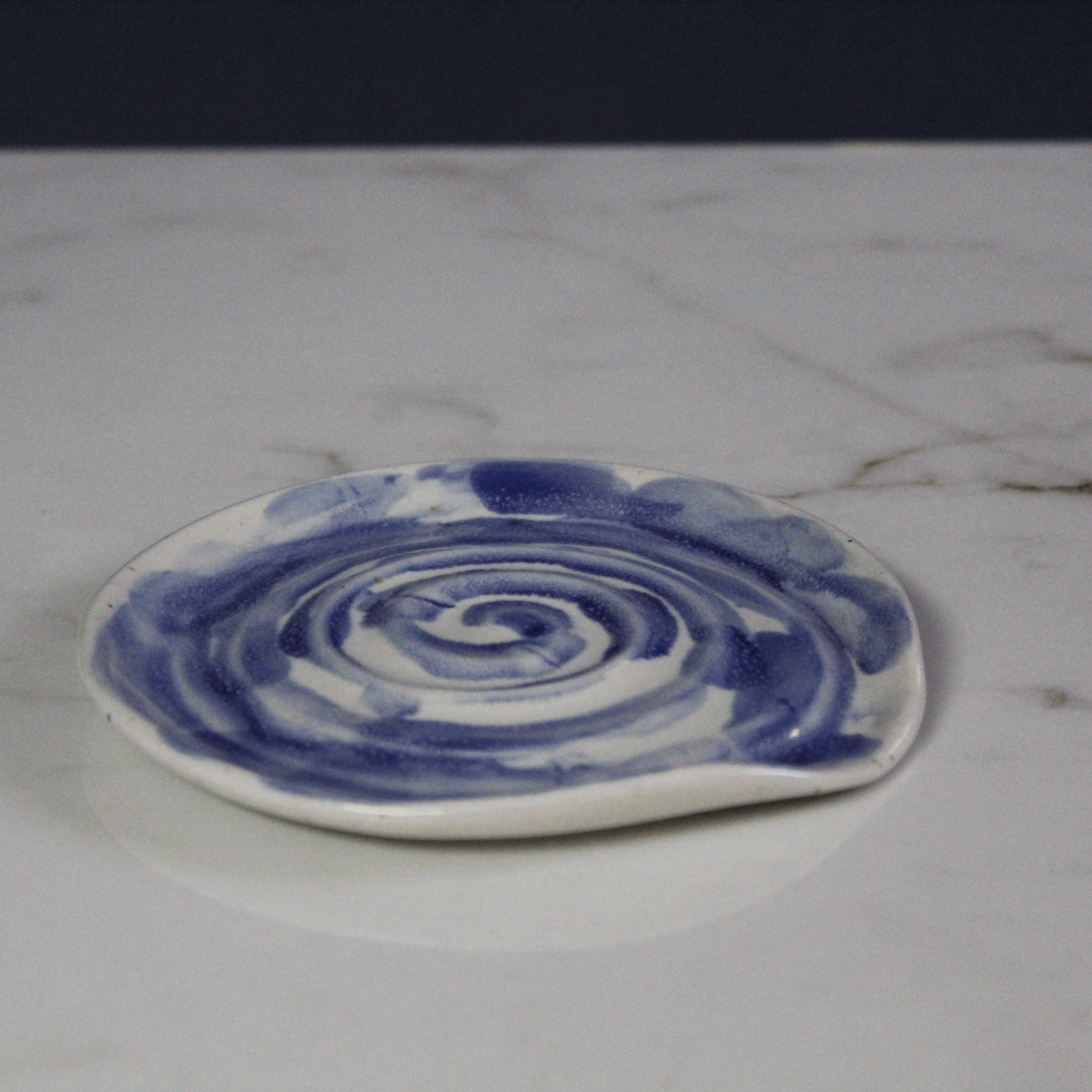 Cobalt Blue Swirl Spoon Rest