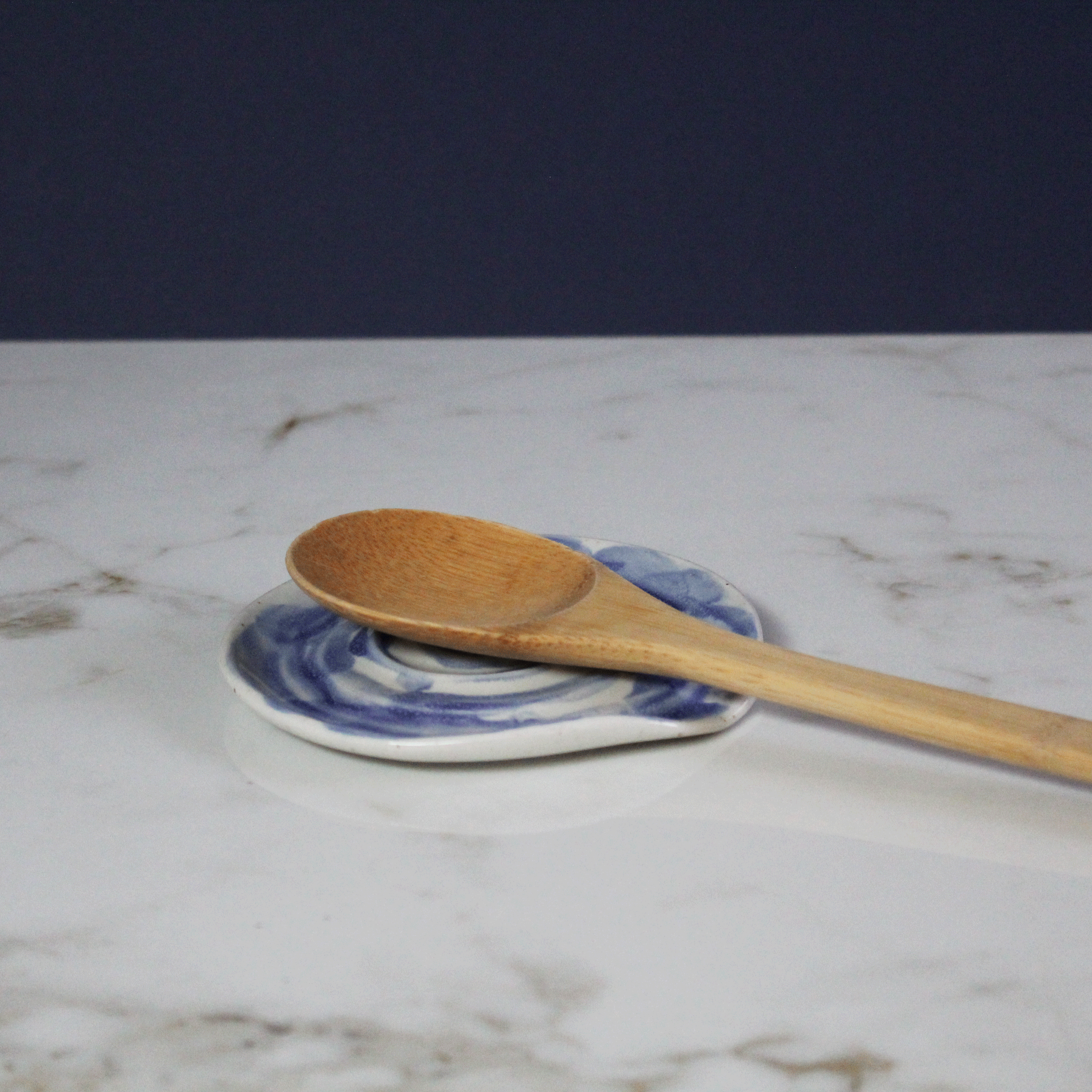 Cobalt Blue Swirl Spoon Rest