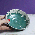 Load image into Gallery viewer, Teal Dripping Berry Bowl
