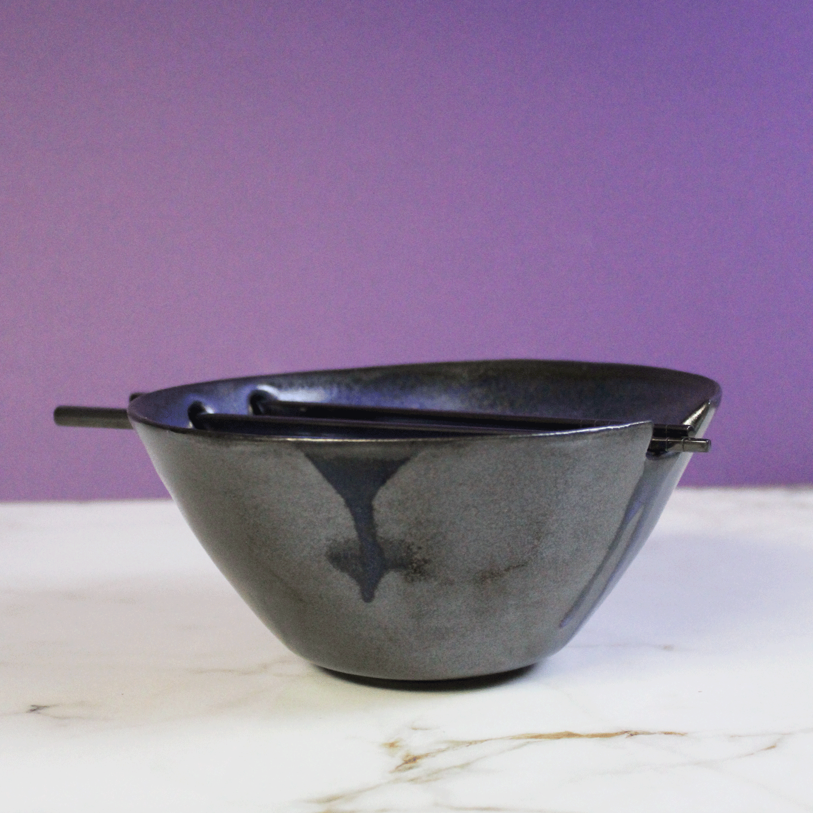 Cobalt and Black Ramen Bowl