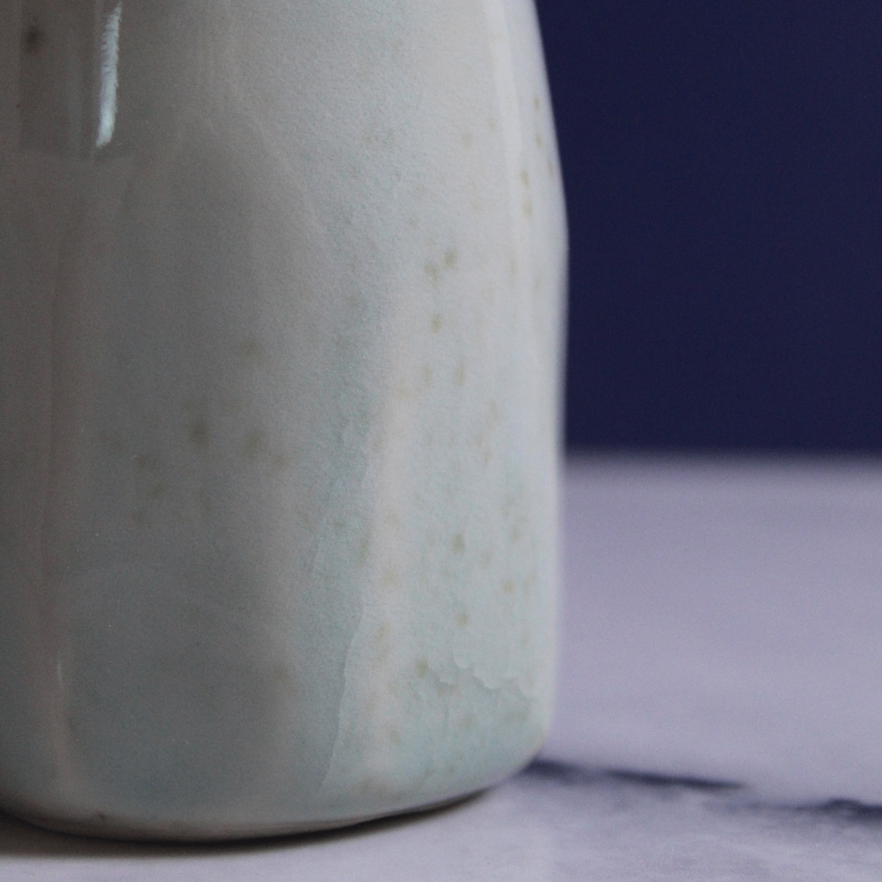 Crackled Sea Foam Carved Porcelain Vase