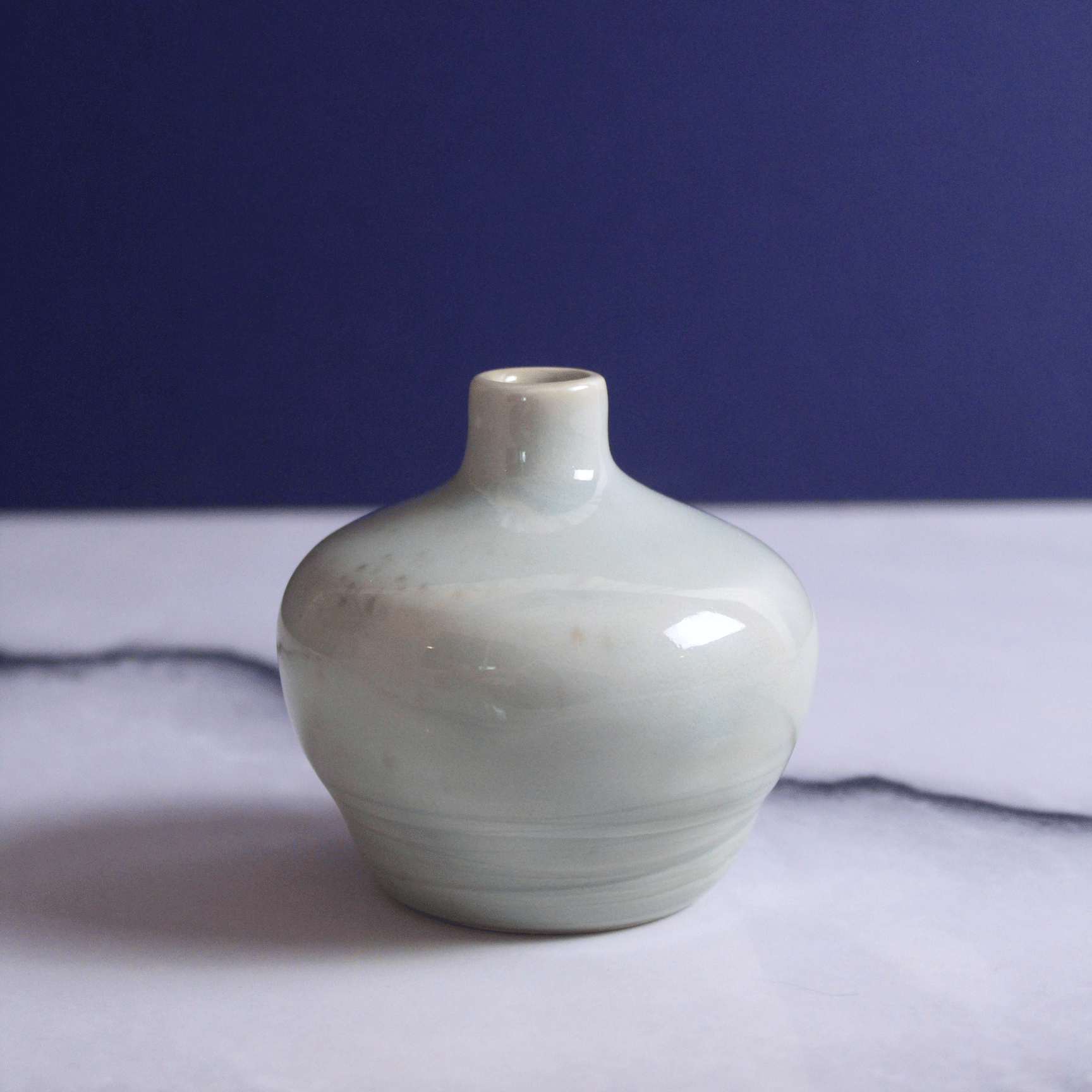 Carved Sea Foam Porcelain Vase