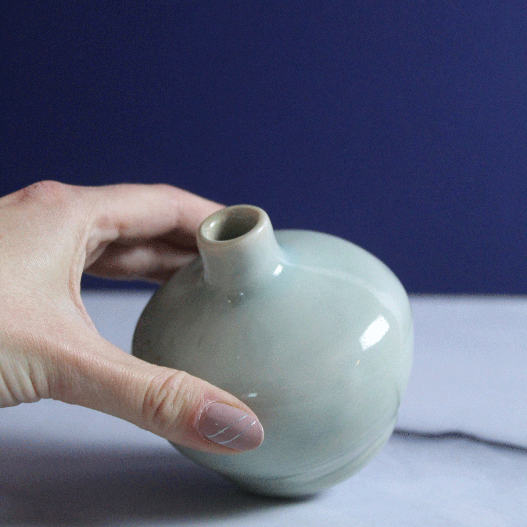 Carved Sea Foam Porcelain Vase