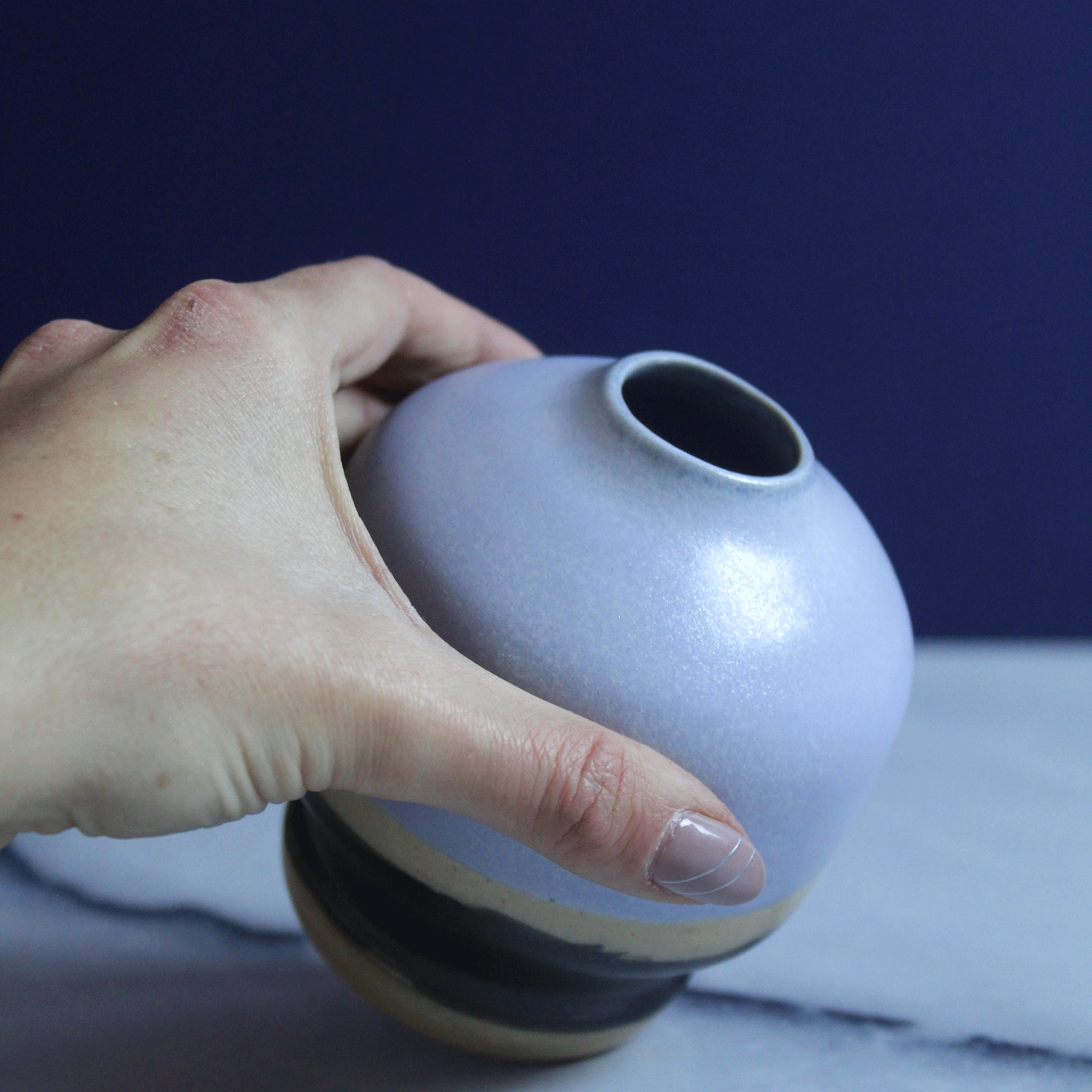 Sky and Earth Salt Fired Porcelain Vase