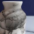 Load image into Gallery viewer, Curved Horsehair Raku Vase
