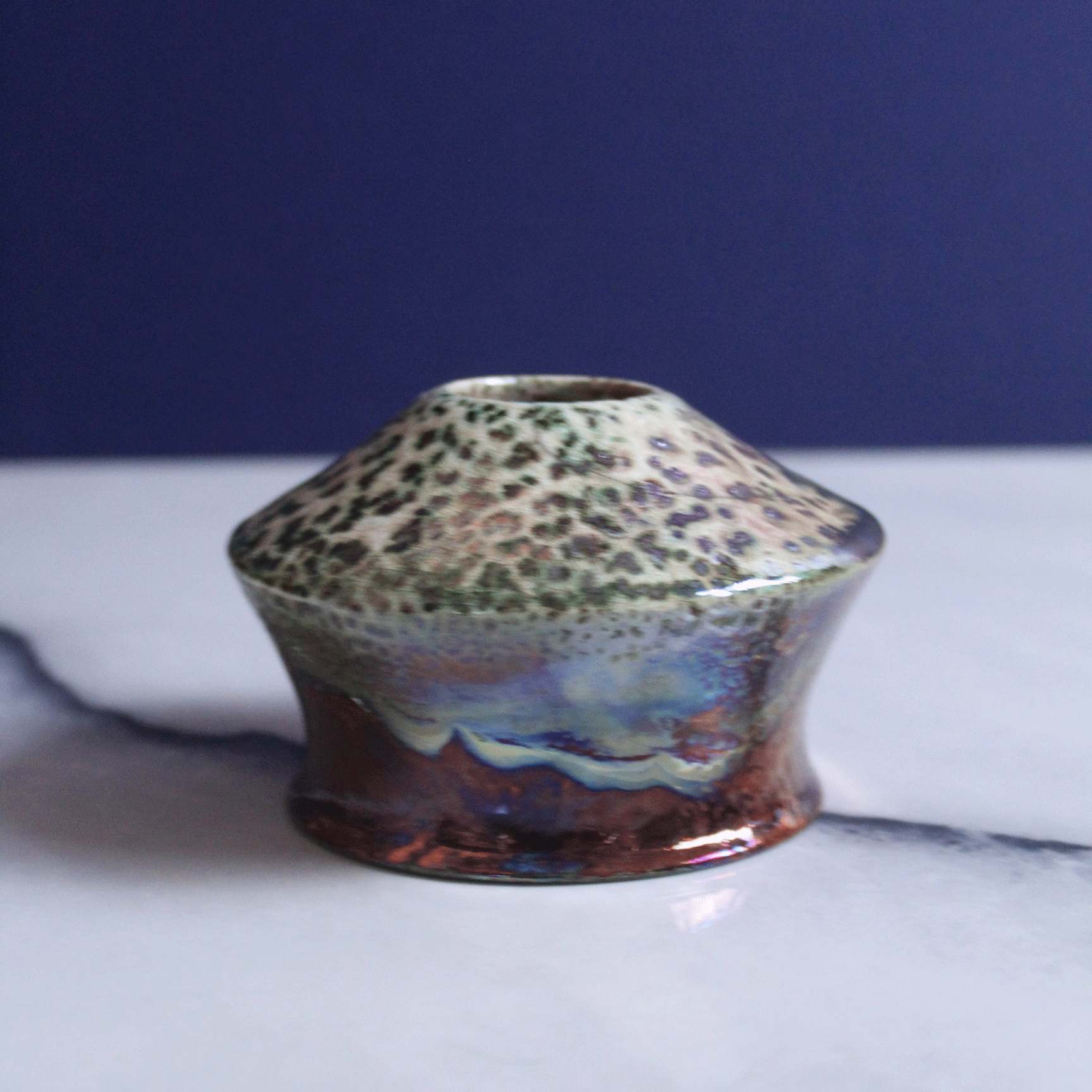 Speckled Copper Raku Vase