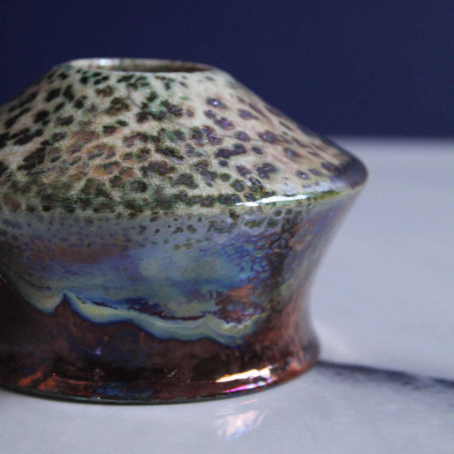 Speckled Copper Raku Vase