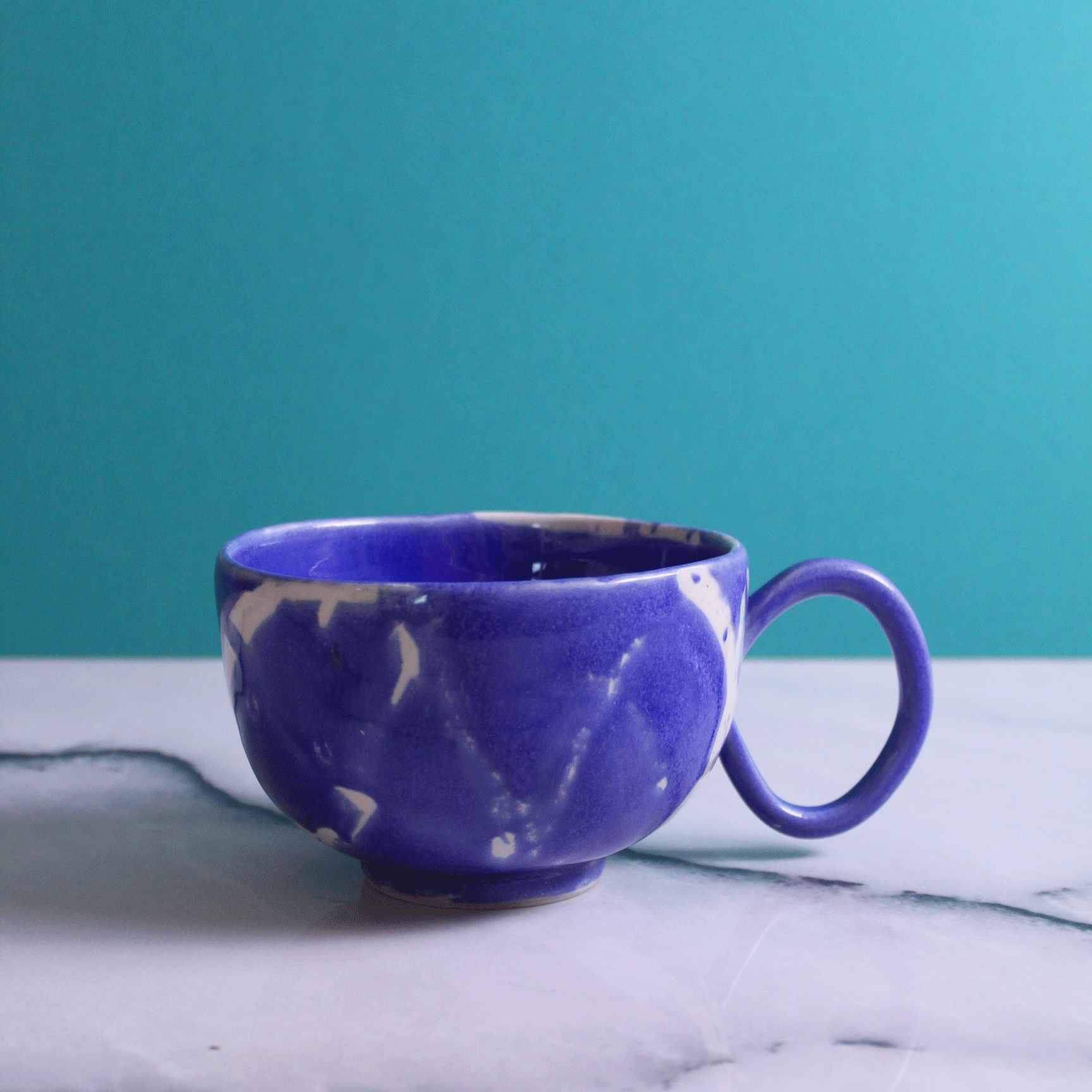 Cobalt Marble Jumbo Mug