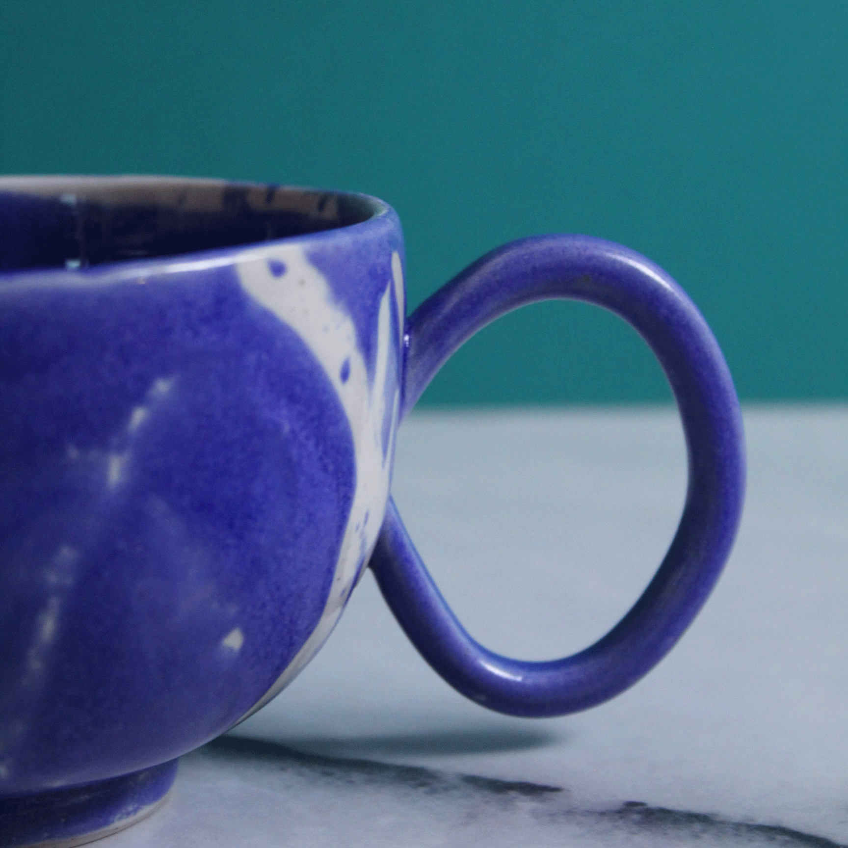 Cobalt Marble Jumbo Mug