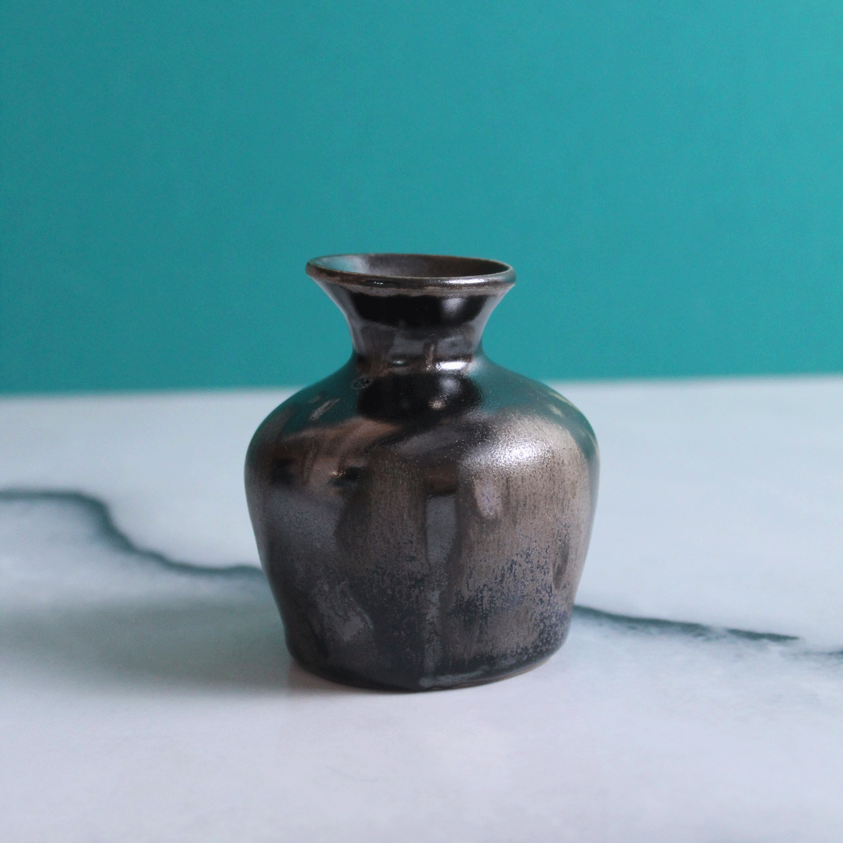 Iron Black Salt Fired Vase