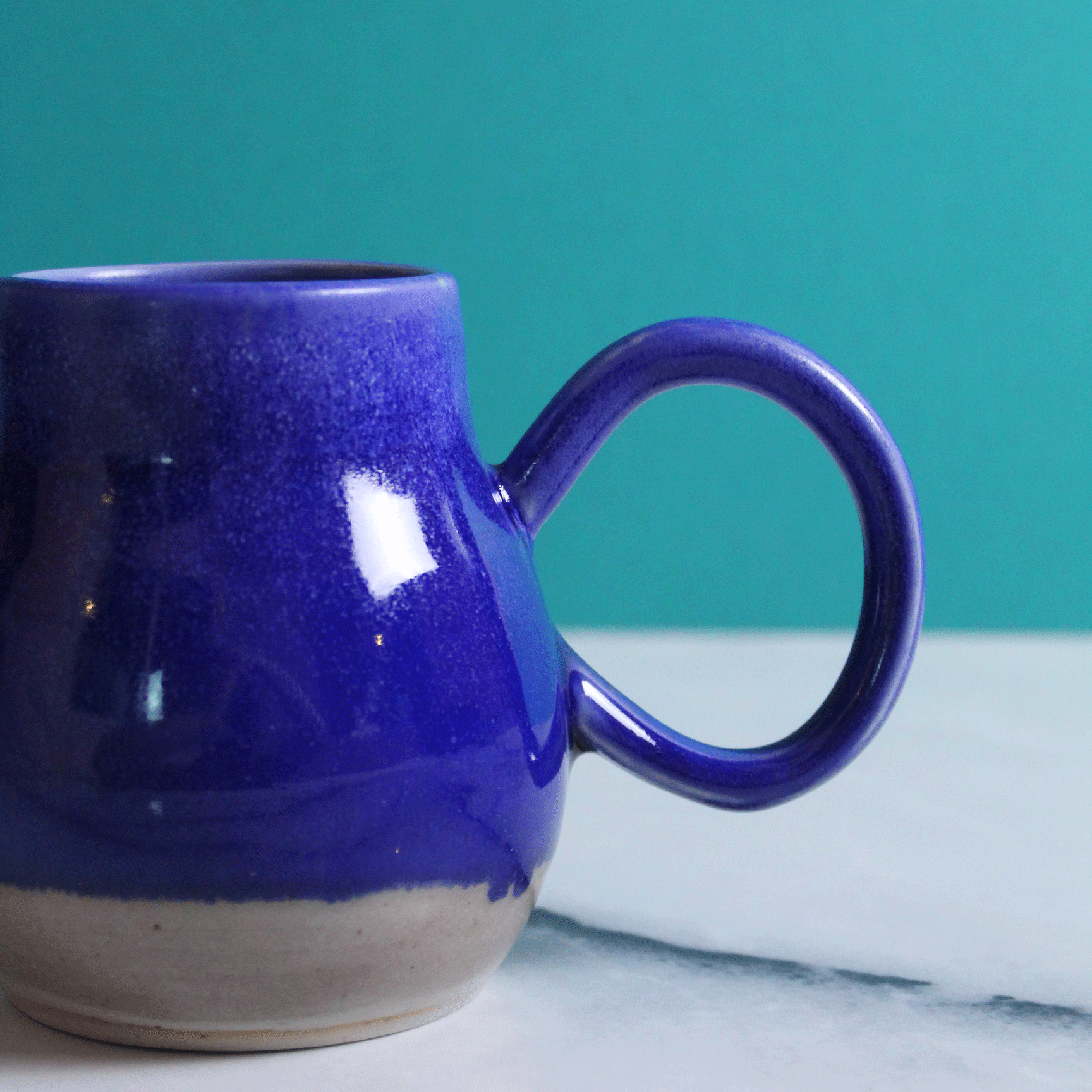 Large Curvy Cobalt Mug