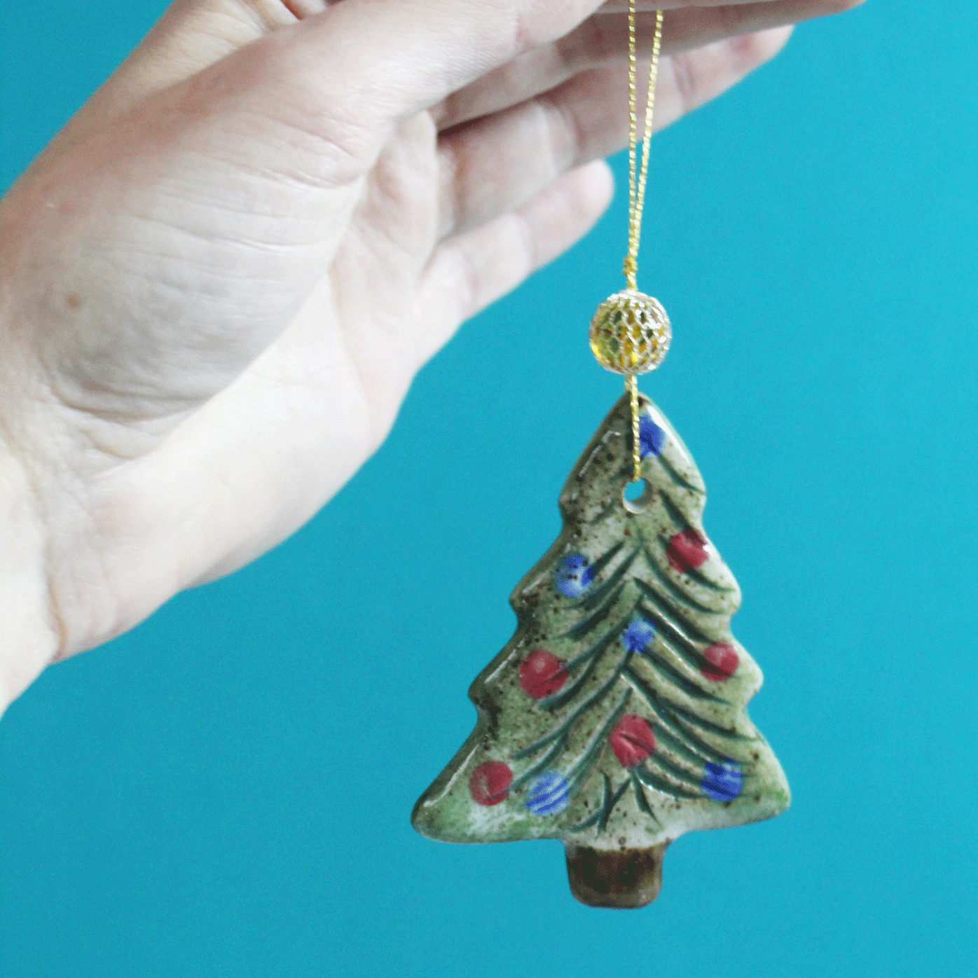 Speckled Evergreen Tree Holiday Ornament