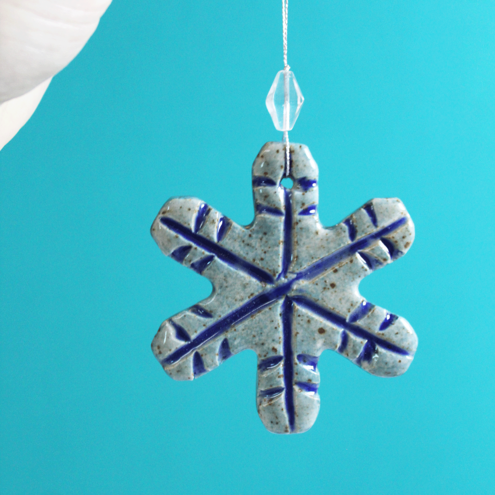 Speckled Snowflake Holiday Ornament