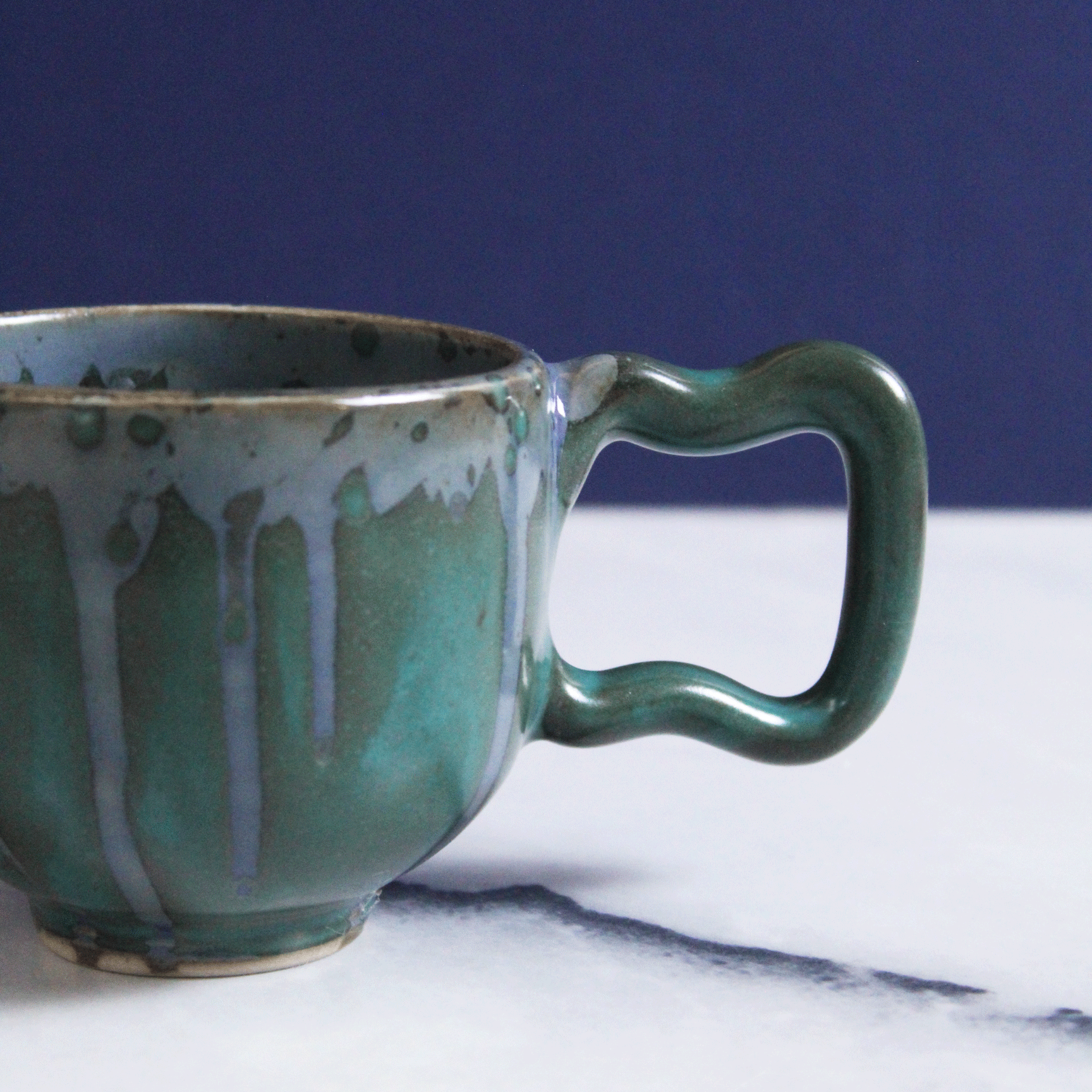 Deep Waters Wavy Dripping Mug