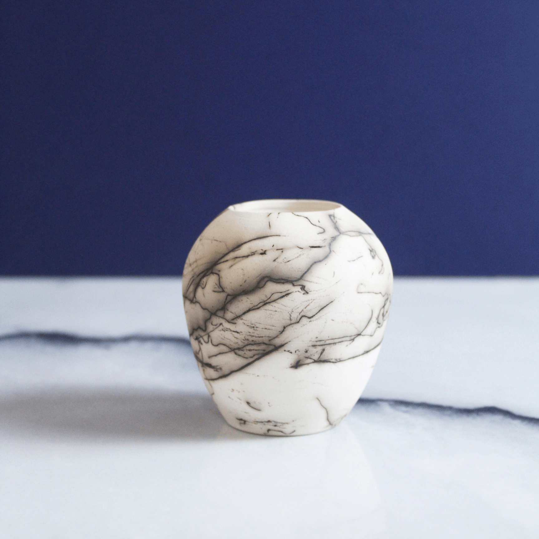 Small Horsehair Raku Vase