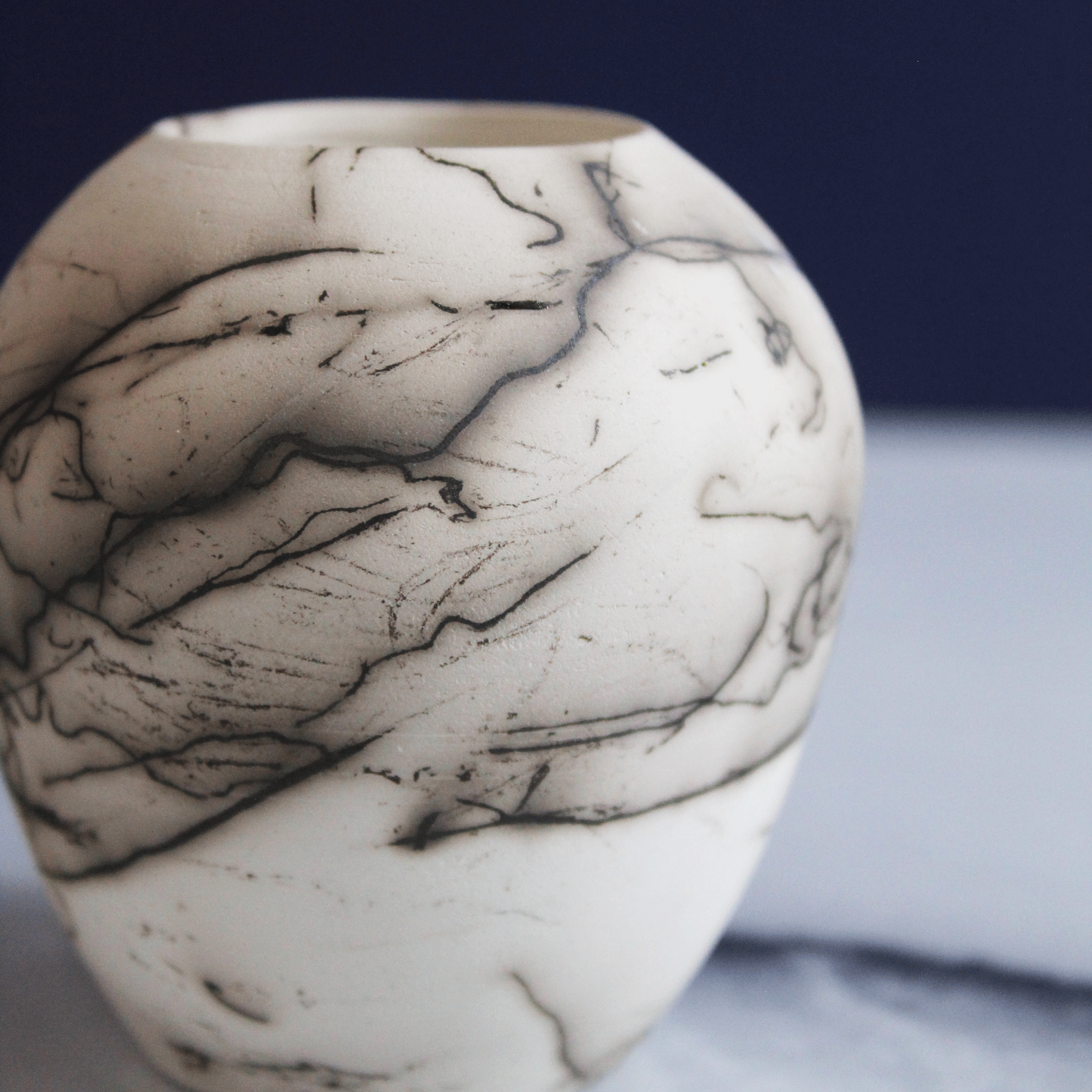 Small Horsehair Raku Vase