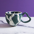 Load image into Gallery viewer, Teal and Blue Marble Heart Mug
