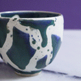 Load image into Gallery viewer, Teal and Blue Marble Heart Mug
