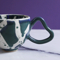 Load image into Gallery viewer, Teal and Blue Marble Heart Mug
